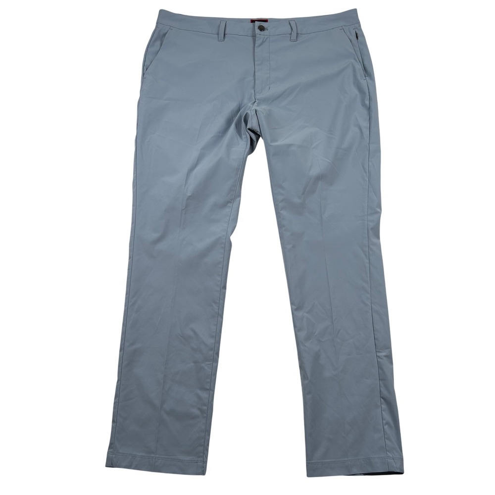 UNTUCKit Pants Mens 38x32 Chancellor Straight Light Blue Polyester Performance